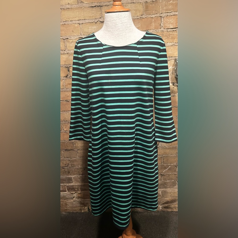 GAP Kelly Green and Black Striped Midi Dress